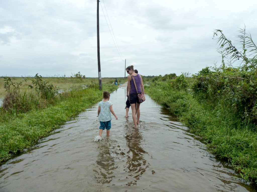 camino inundado